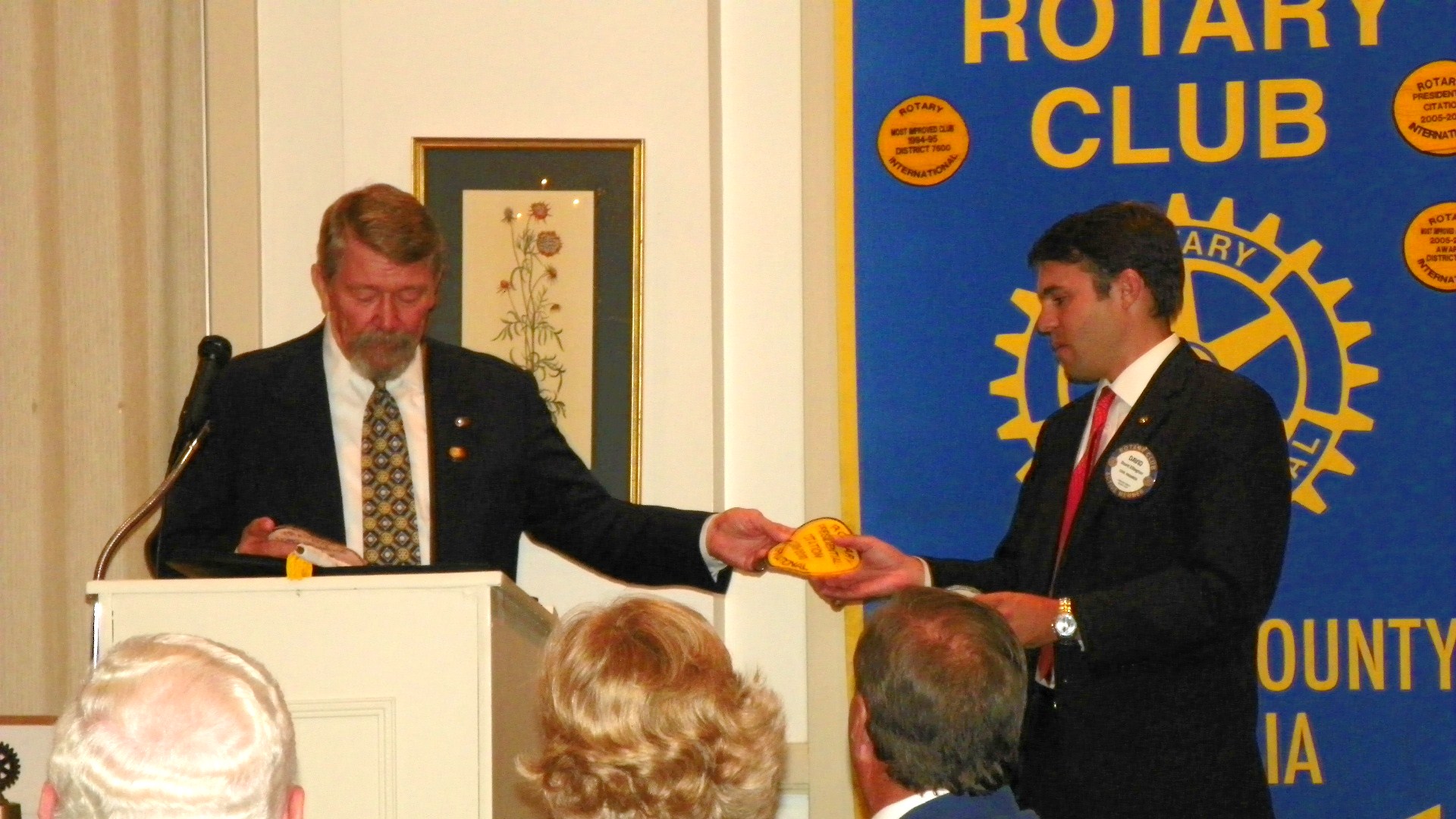 David accepting award